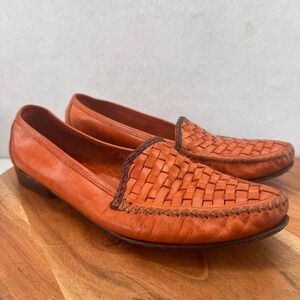 Cole Haan women’s orange woven loafers (11) *fit like 10*